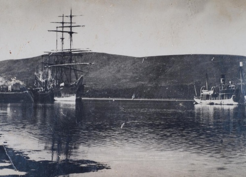 SS Westphalen and a whaler from Plettenberg Bay at the Government Wharf